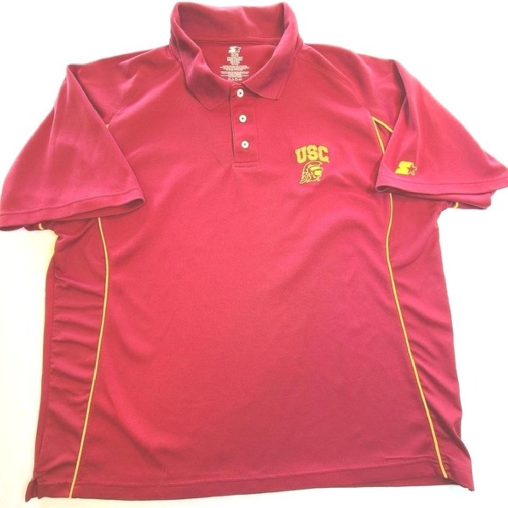 USC Trojans Starter Polo Shirt XL‎ Extra Large Cardinal Gold Team Apparel